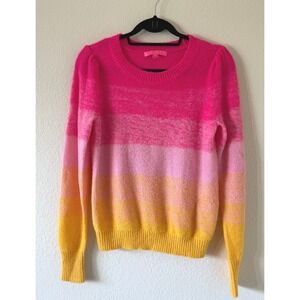 Lilly Pulitzer Olinia Wool Blend Sweater Pink Grenadine Marbled Ombre Small